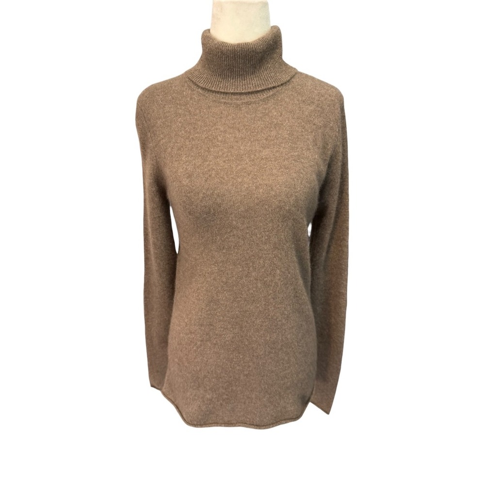 Philosophy Cashmere by Republic Womens Turtleneck Sweater Cafe Heather Brown M